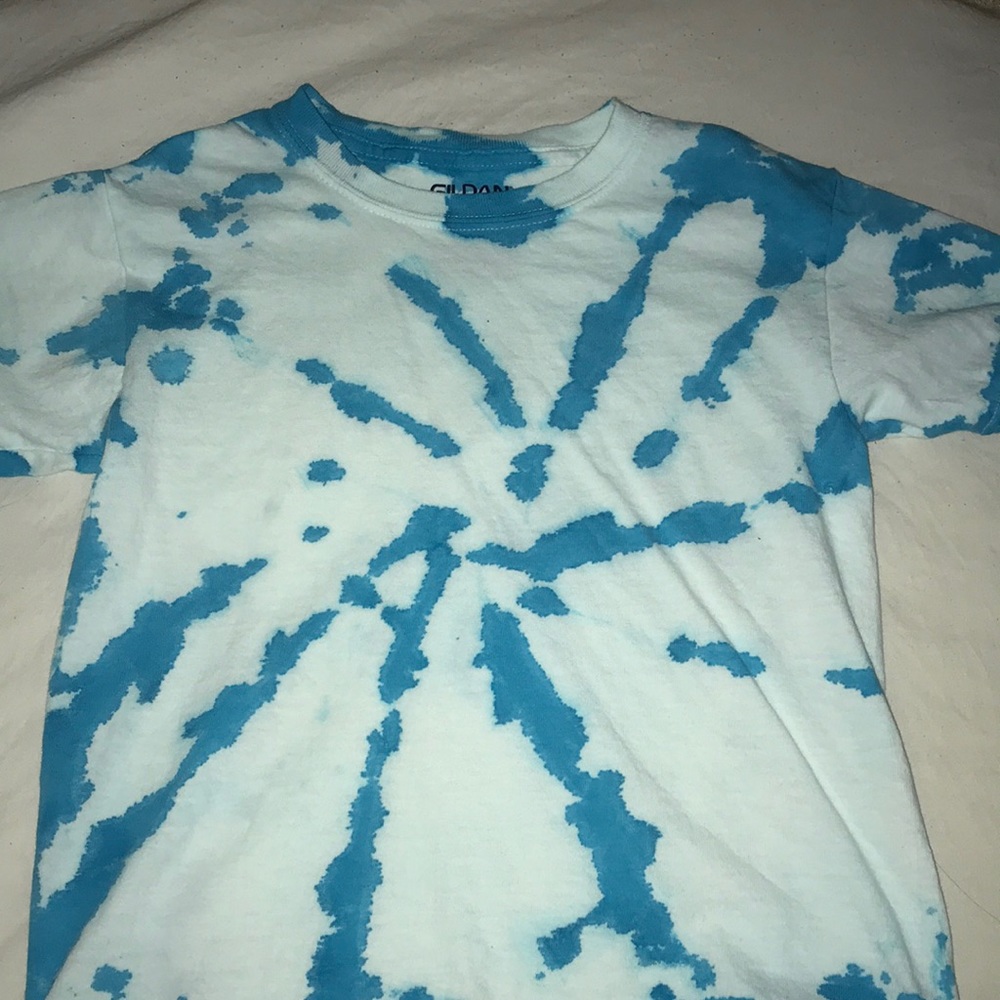 White n Blue Tye Dye Crop top